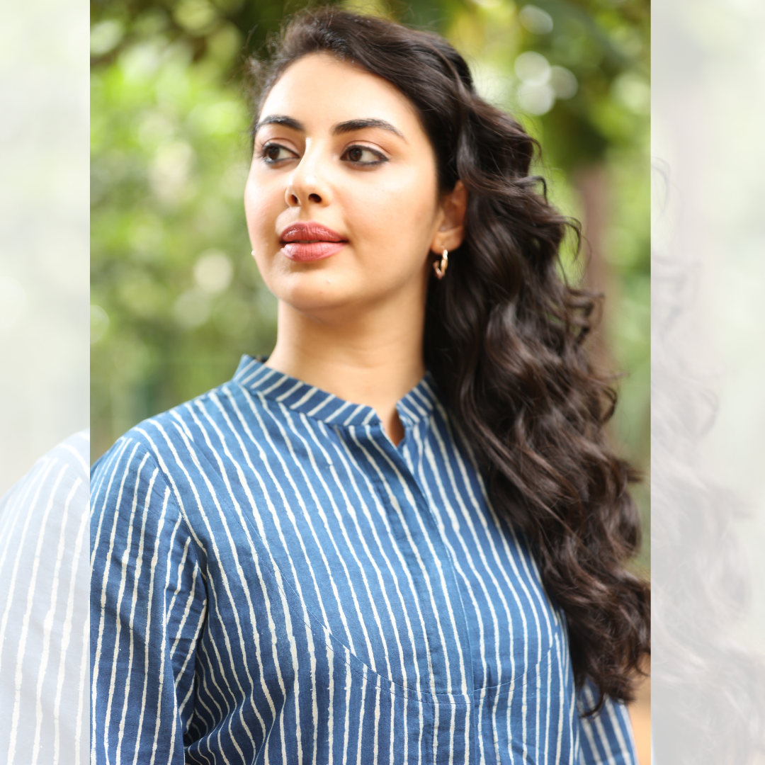 Indigo strip Shirt top