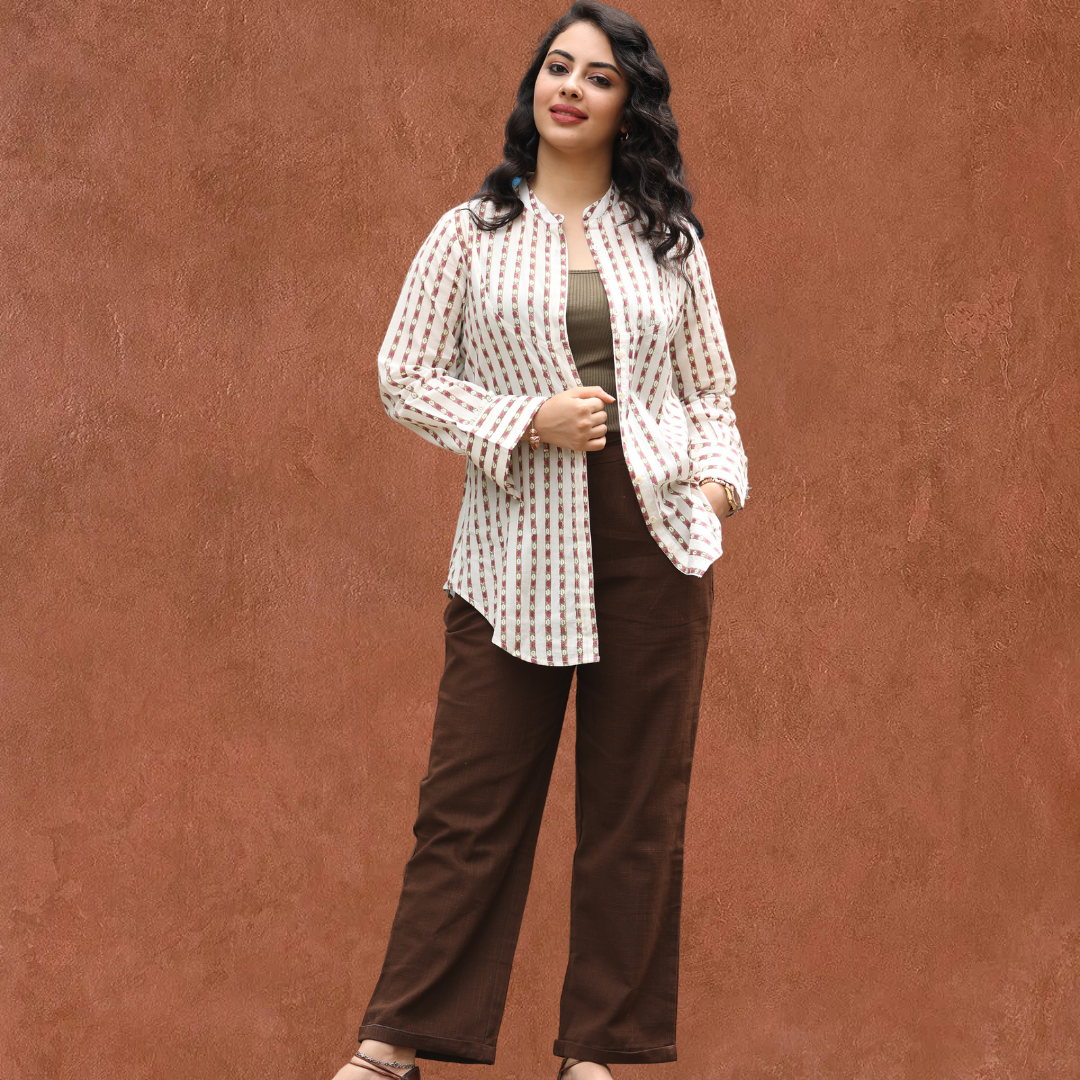 Bean strip shirt cotton top