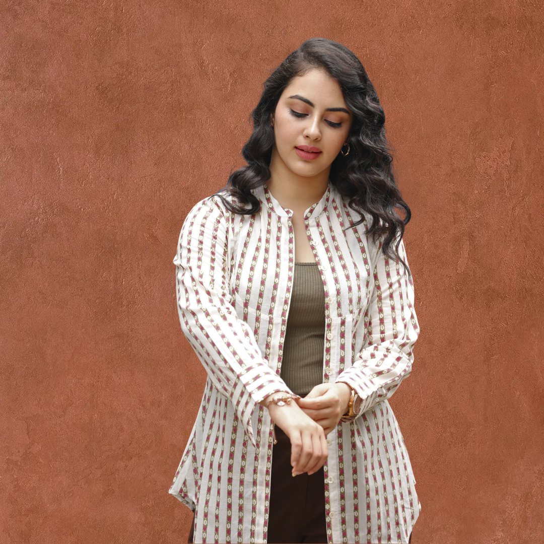 Bean strip shirt cotton top