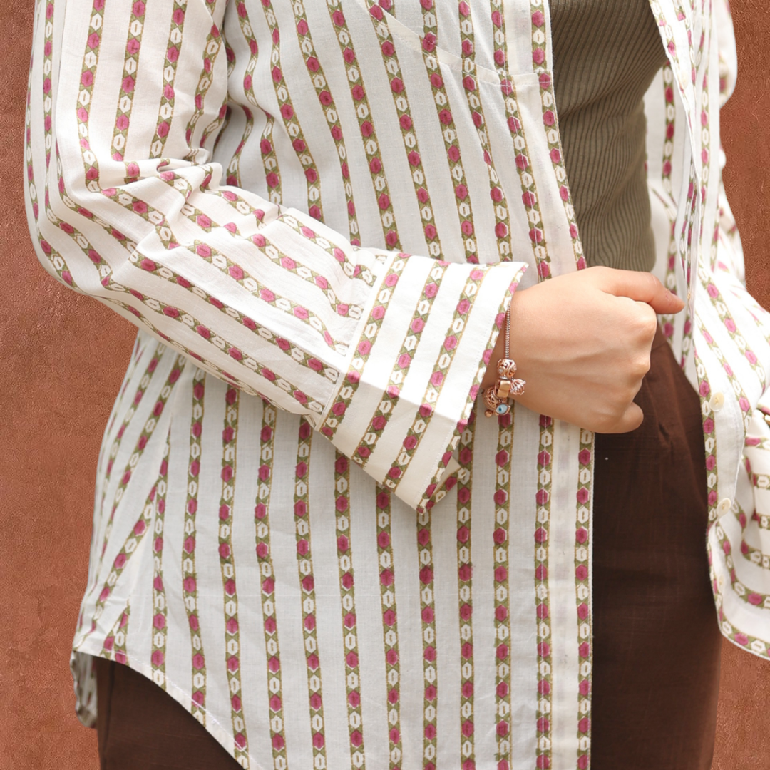 Bean strip shirt cotton top