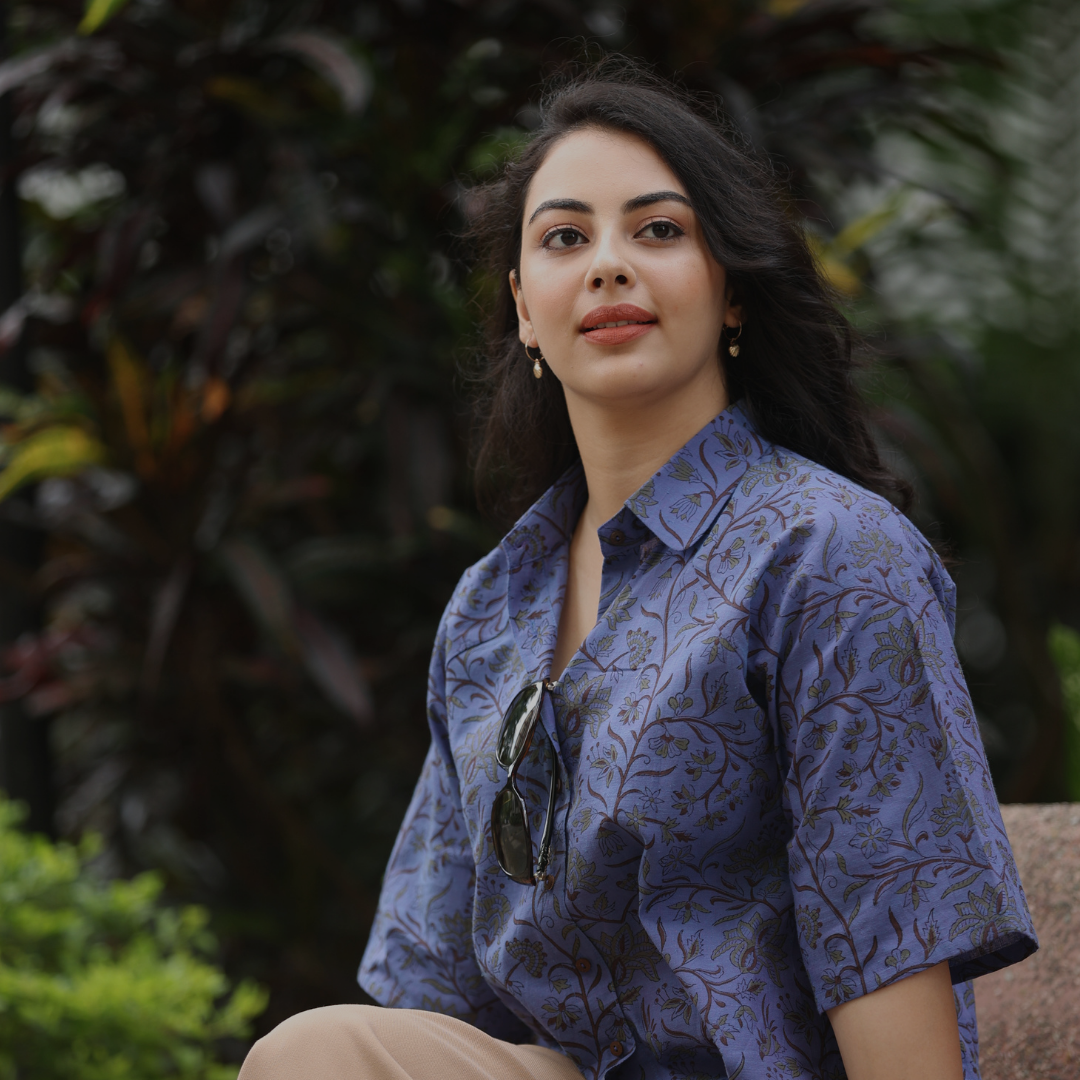 Gardenia pure cotton short shirt top