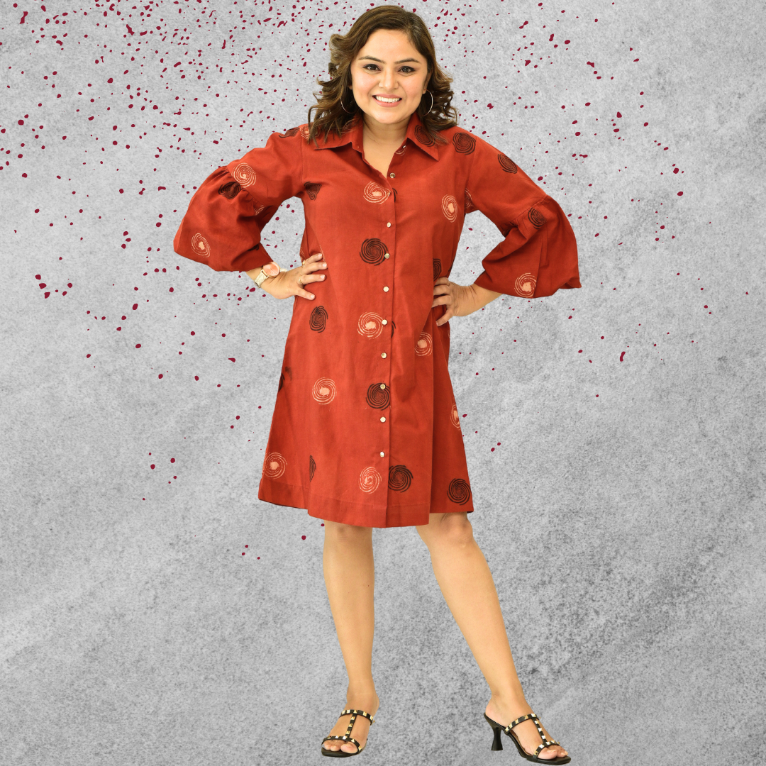 Red Pure Cotton Dress