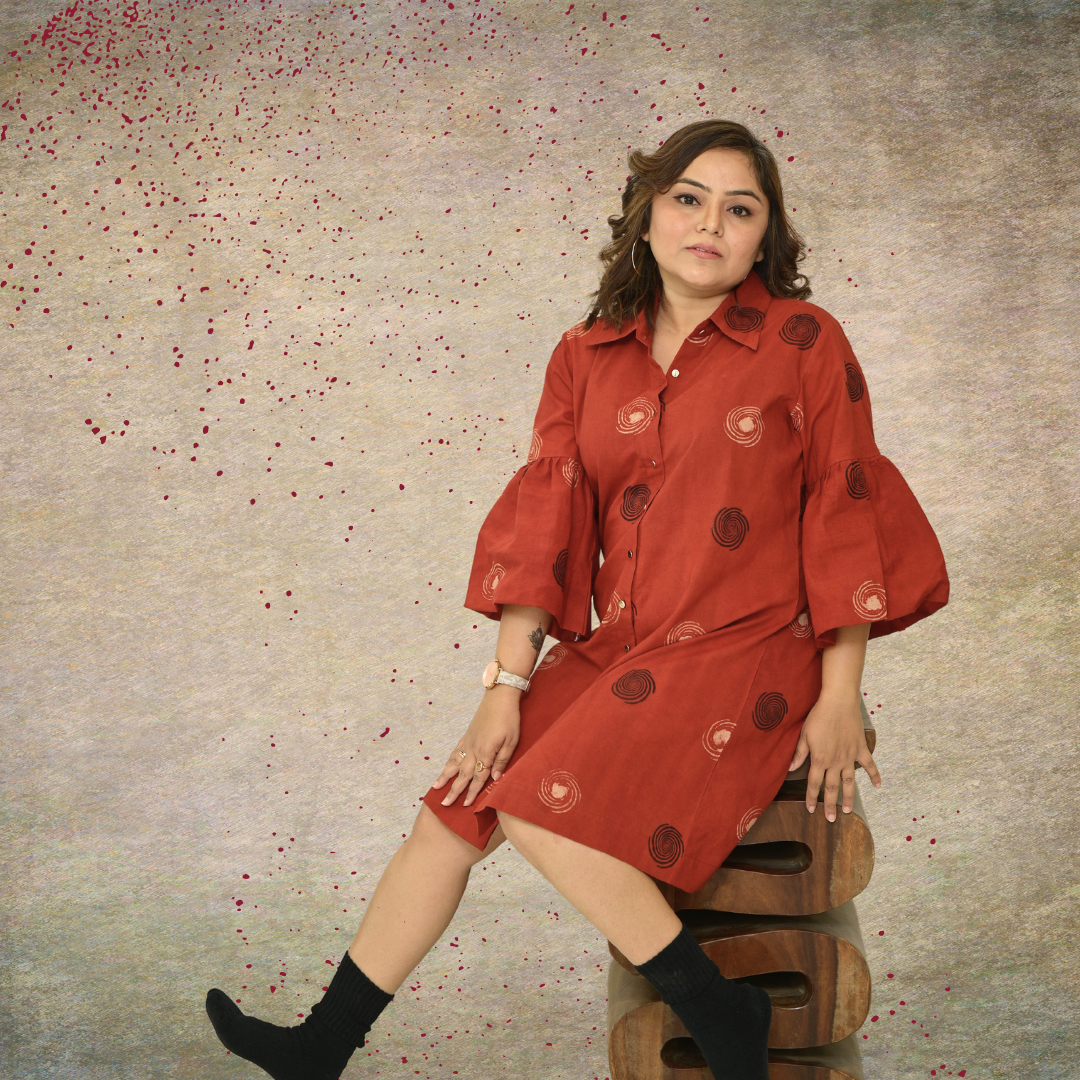 Red Pure Cotton Dress