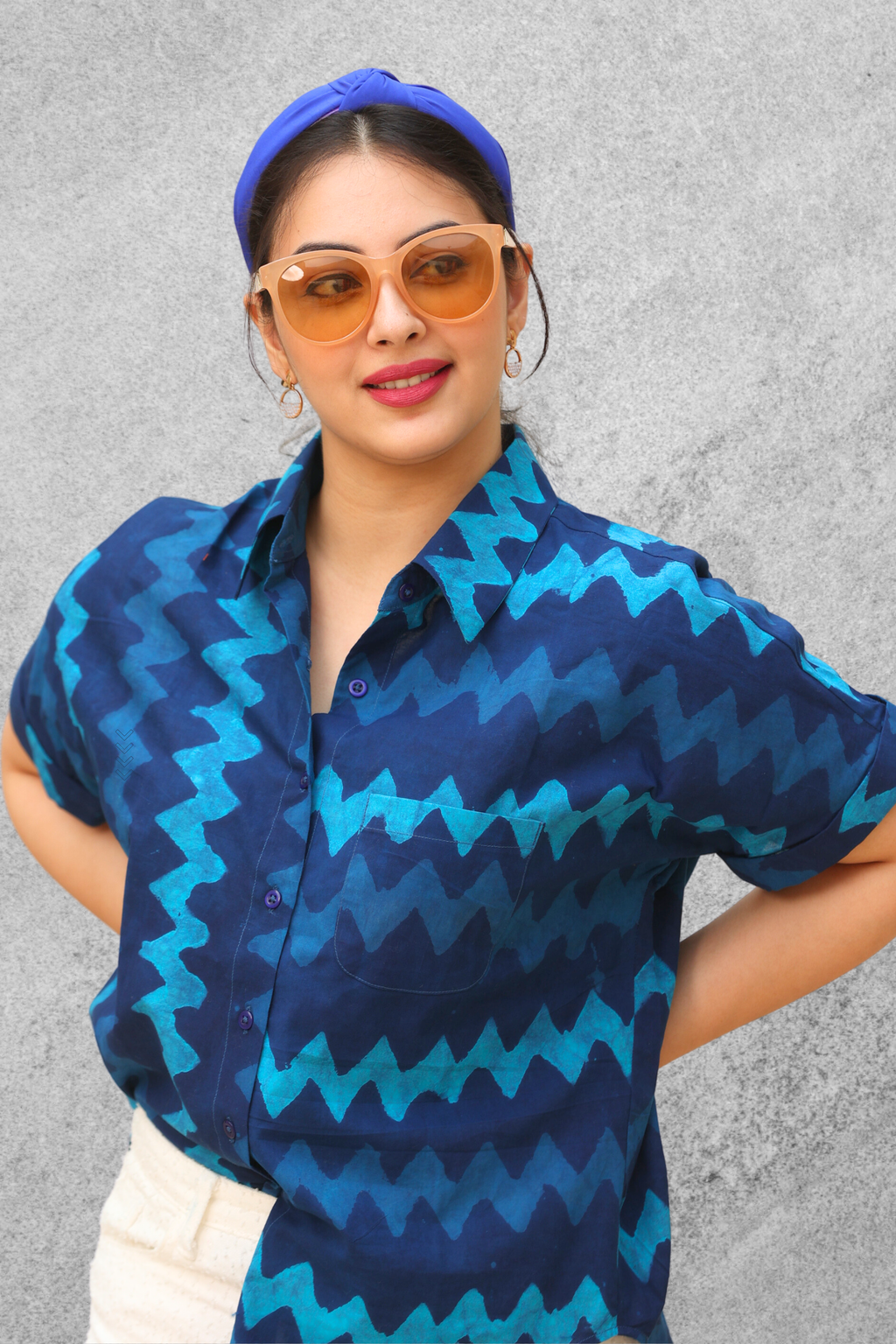 Ocean Blue Chevron Shirt