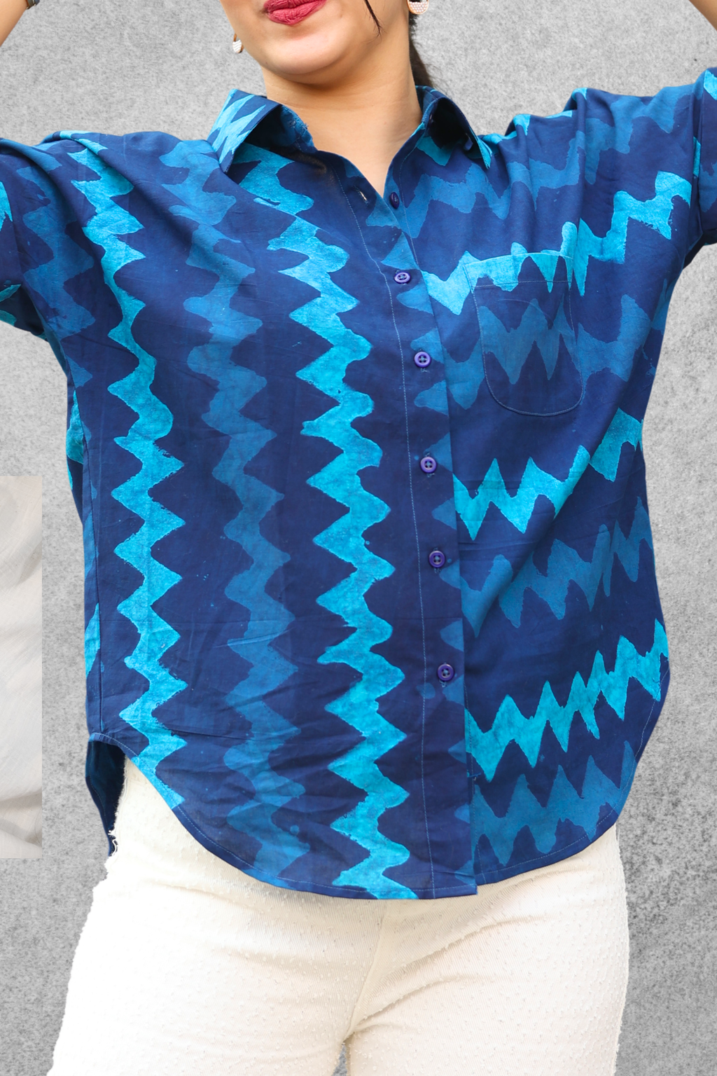 Ocean Blue Chevron Shirt