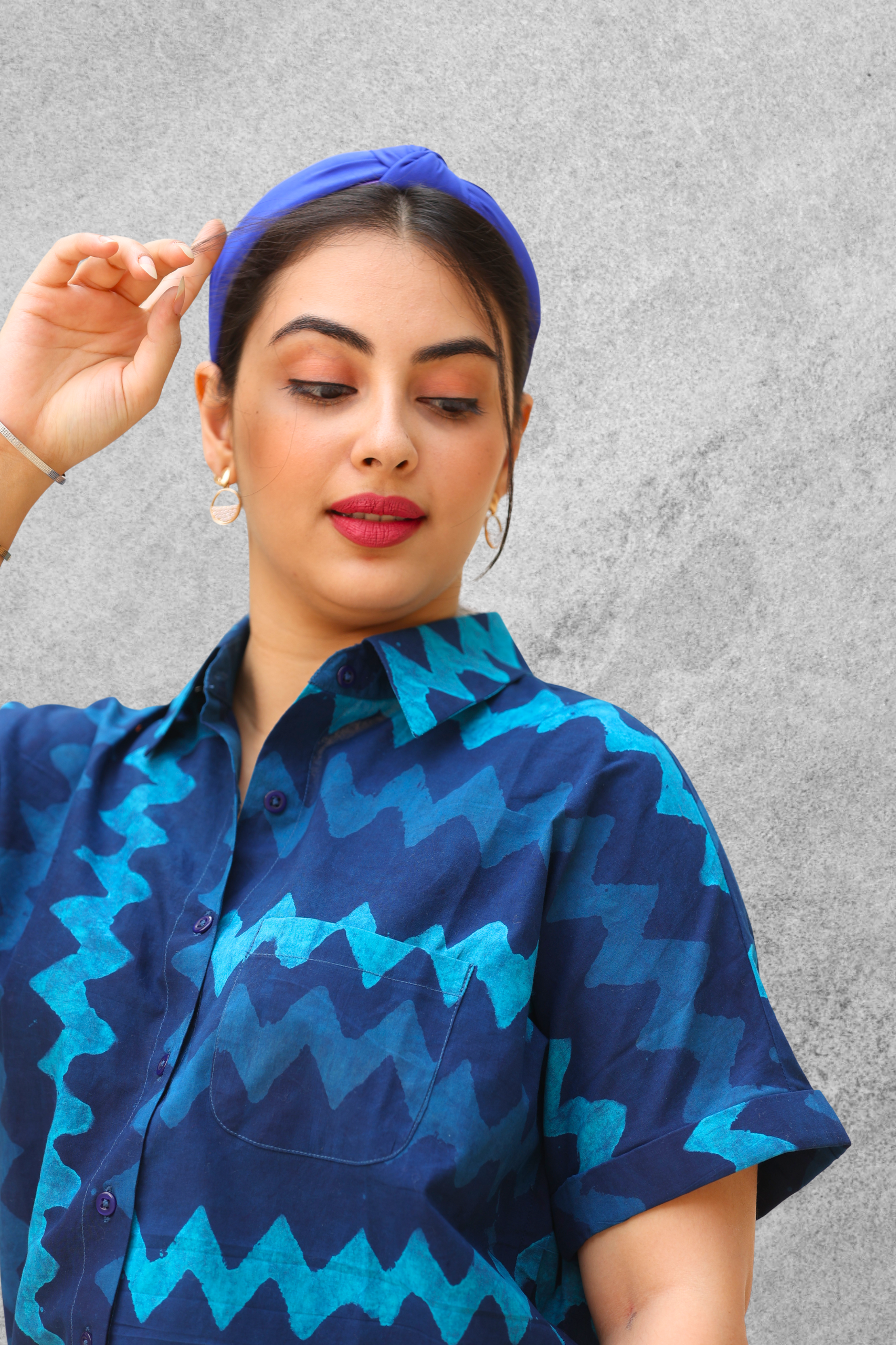 Ocean Blue Chevron Shirt