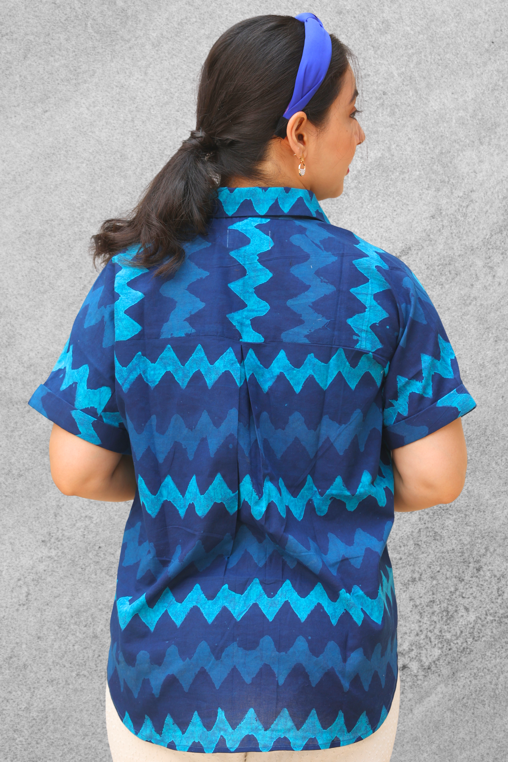 Ocean Blue Chevron Shirt