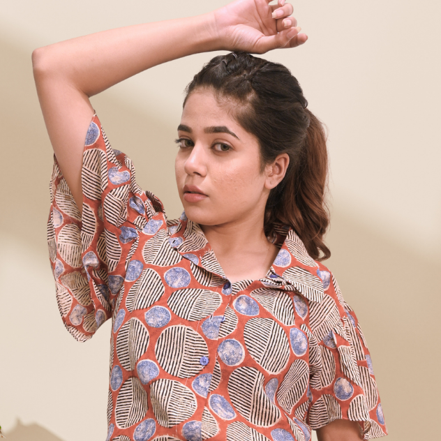 Maati dobby cotton shirt top