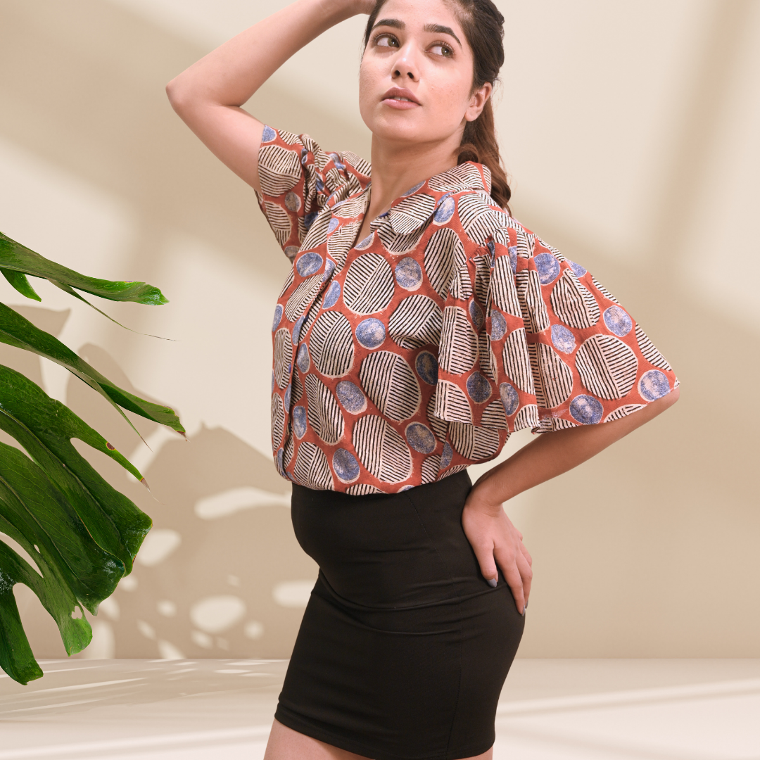 Maati dobby cotton shirt top