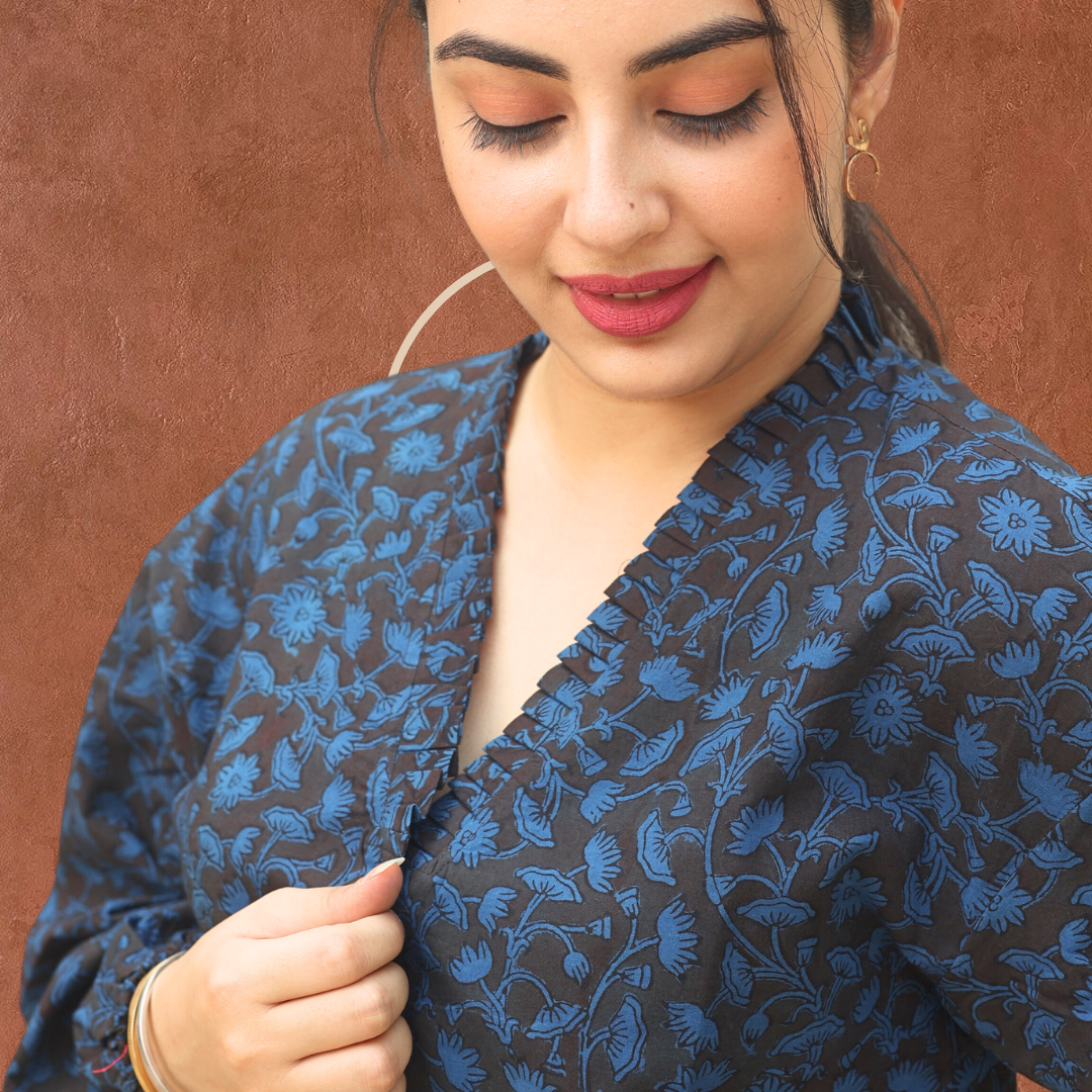 Umber brown pure cotton shirt top