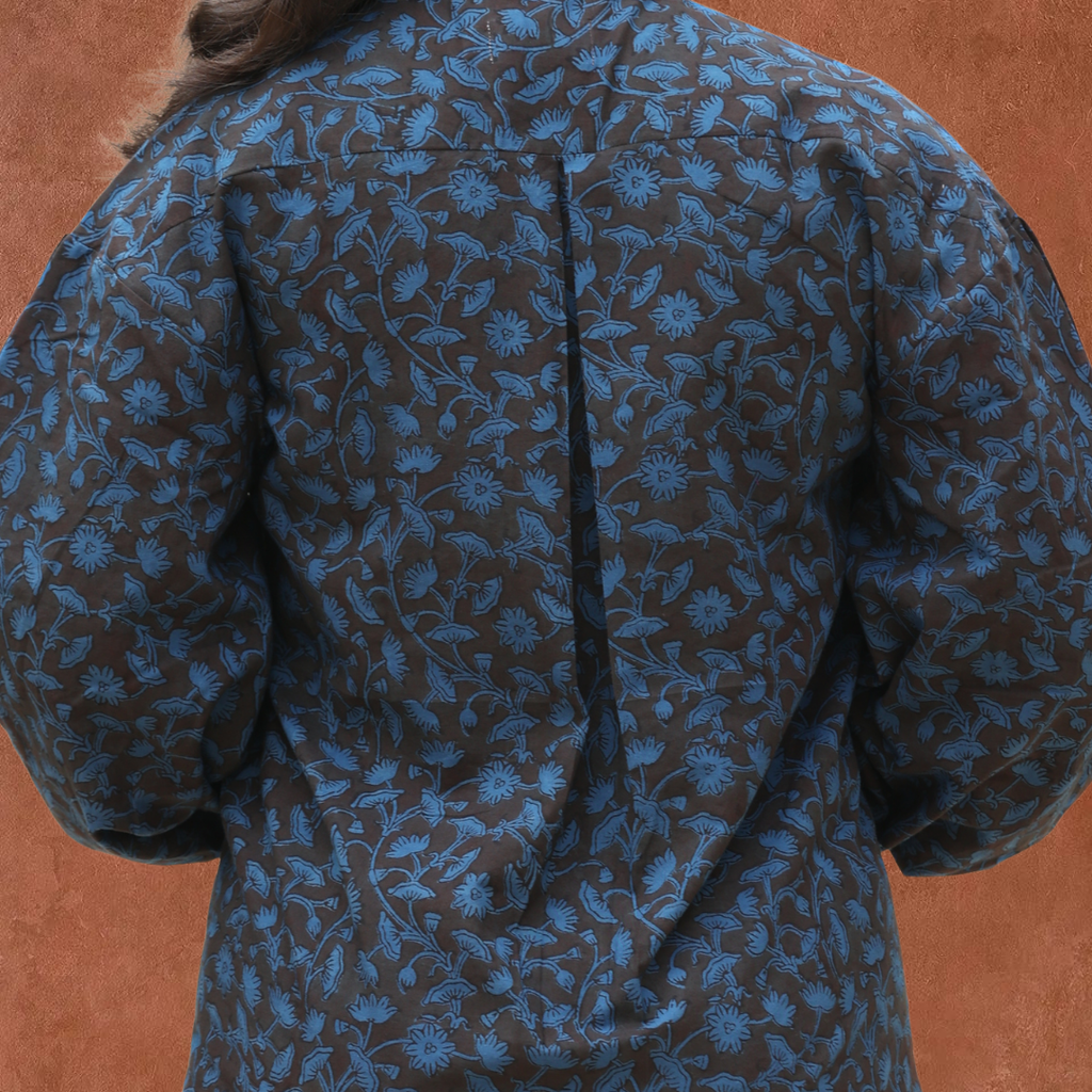 Umber brown pure cotton shirt top