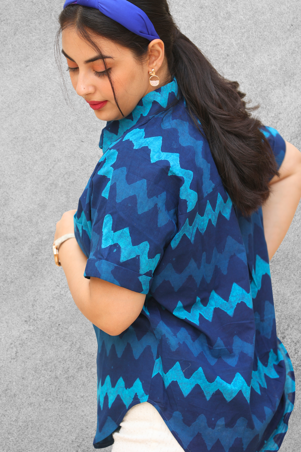 Ocean Blue Chevron Shirt